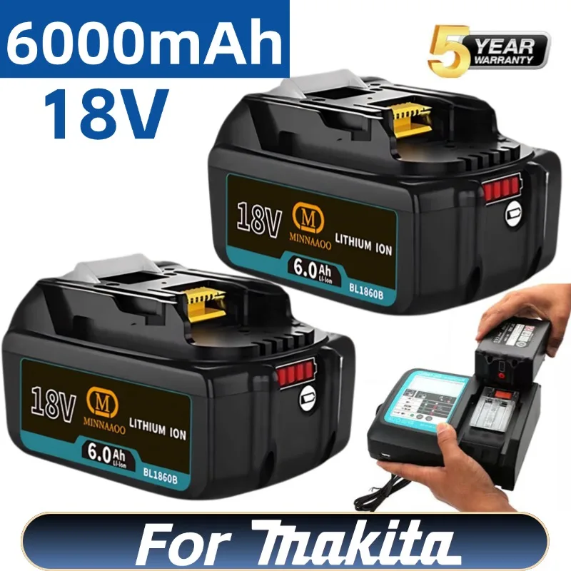 

НОВЫЙ 100% оригинальный аккумулятор Makita 18 В 5,0-6,0 Ач, перезаряжаемый Совместим с силовыми аксессуарами DTD173.