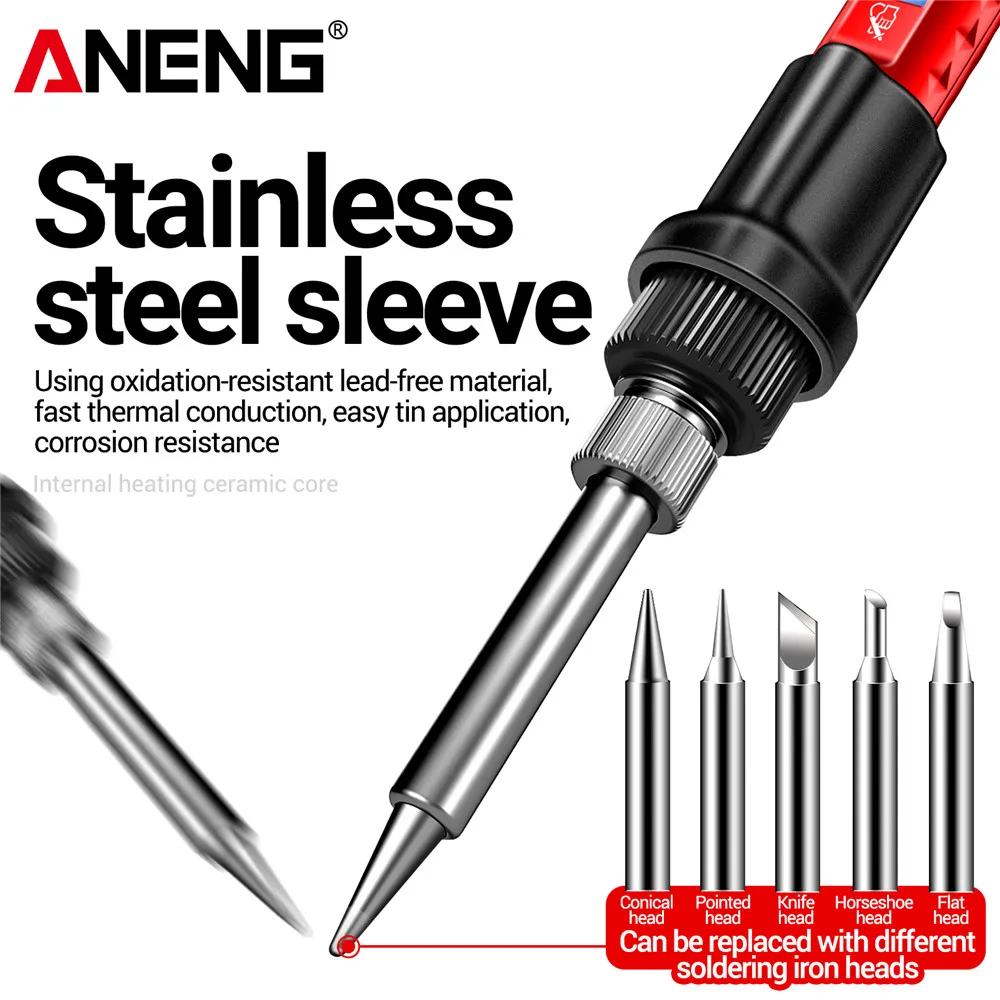 ANENG SL106 Electric Soldering Irons Adjustable Temperature Welding Solder Rework Station Heat Pencil Tip Repair Tools 110V/220V