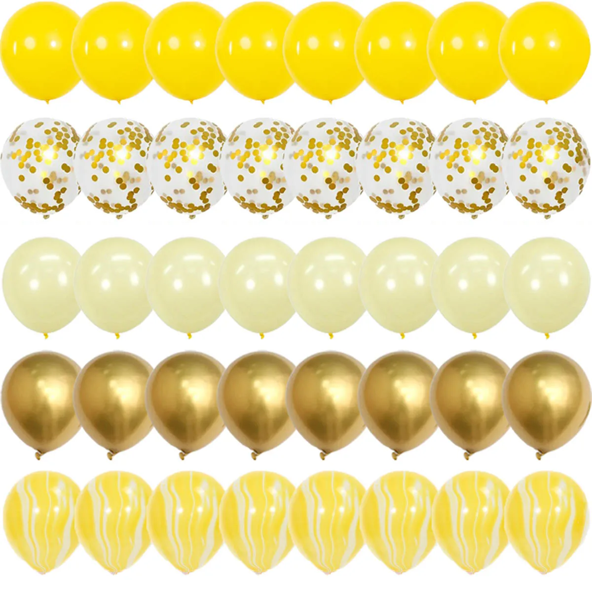 Gelbe Latex-Metall-Konfetti-Luftballons, alles Gute zum Geburtstag, Dekorationen, matte Globos, Hochzeit, Halloween, Party, Dekoration, Babyparty