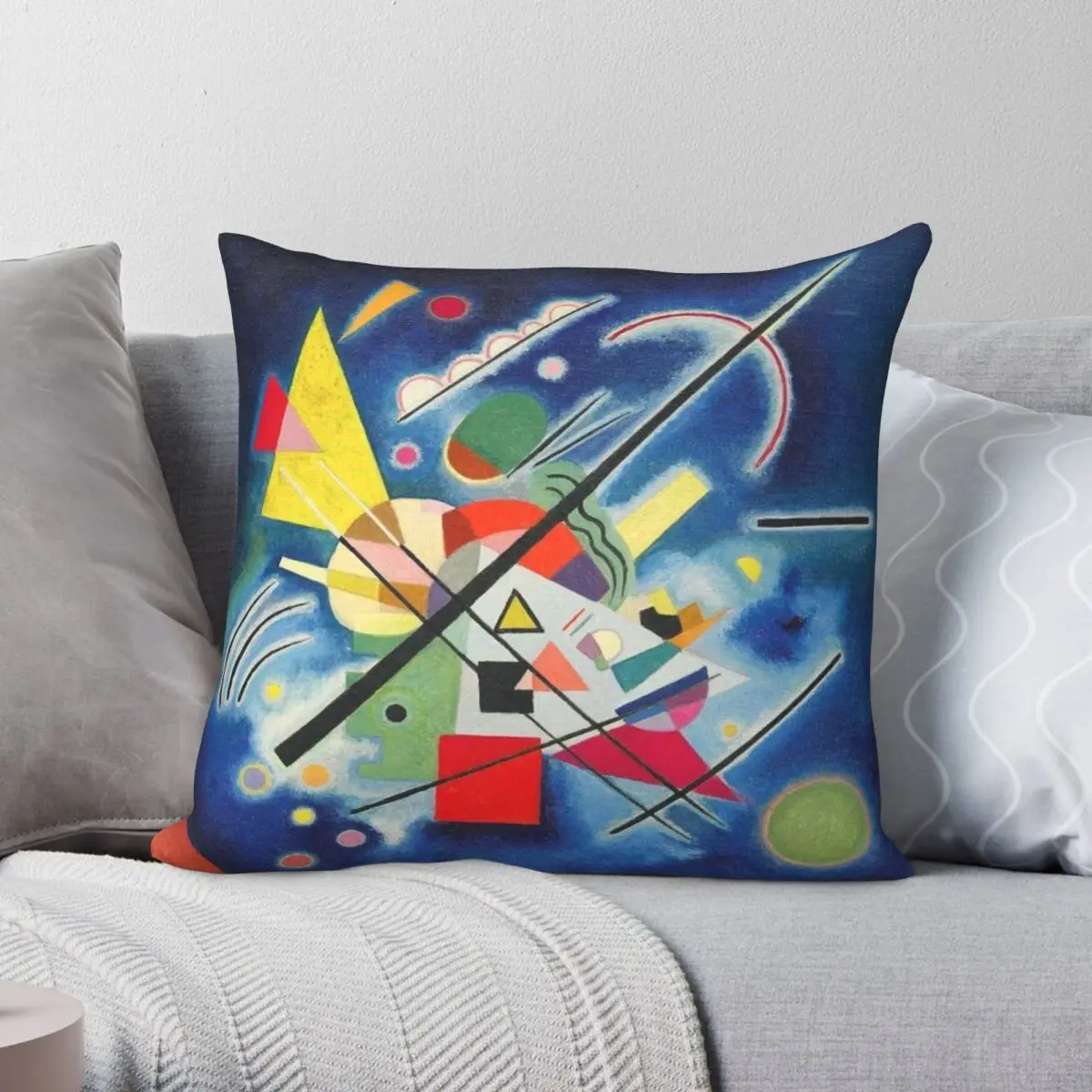 Blue Paiting By Wassily Kandinsky Pillowcase Polyester Linen Velvet Creative Zip Decor Throw Pillow Case Home Cushion Cover 18