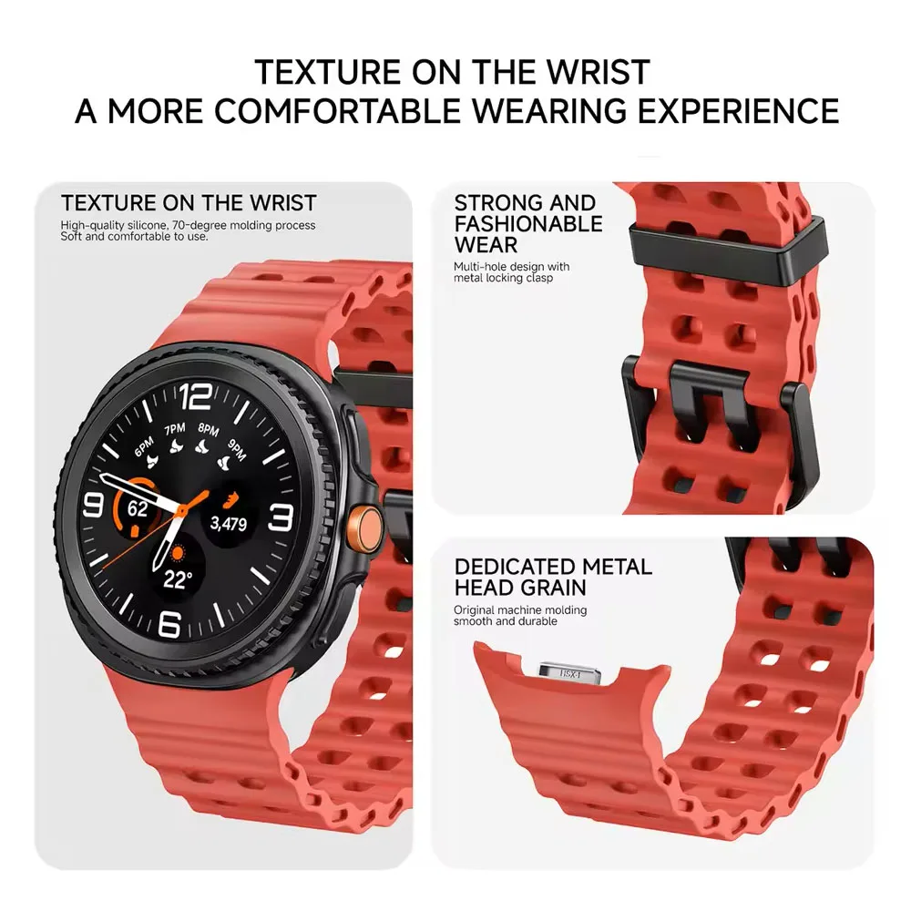 Correa de silicona suave para Samsung Galaxy Watch 8, pulsera clásica de 46mm, correa para reloj 8, 40mm, 44mm, accesorios de pulsera