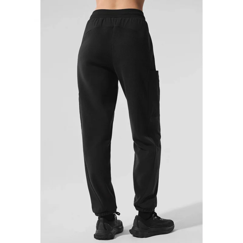 Women Double Fleece Sweatpants Soft Polar Fleece Warm Windproof Athletic Pants Cozy Winter Outdoor Training Lounge Trousers