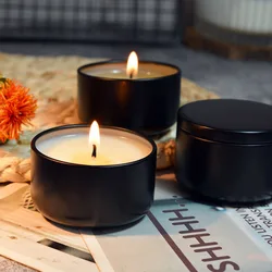 4pcs Citronella Mosquito Repellent Smokeless Aroma Candle Portable Travel Tin Outdoor Garden Camping Candle Gift Box Home Decor