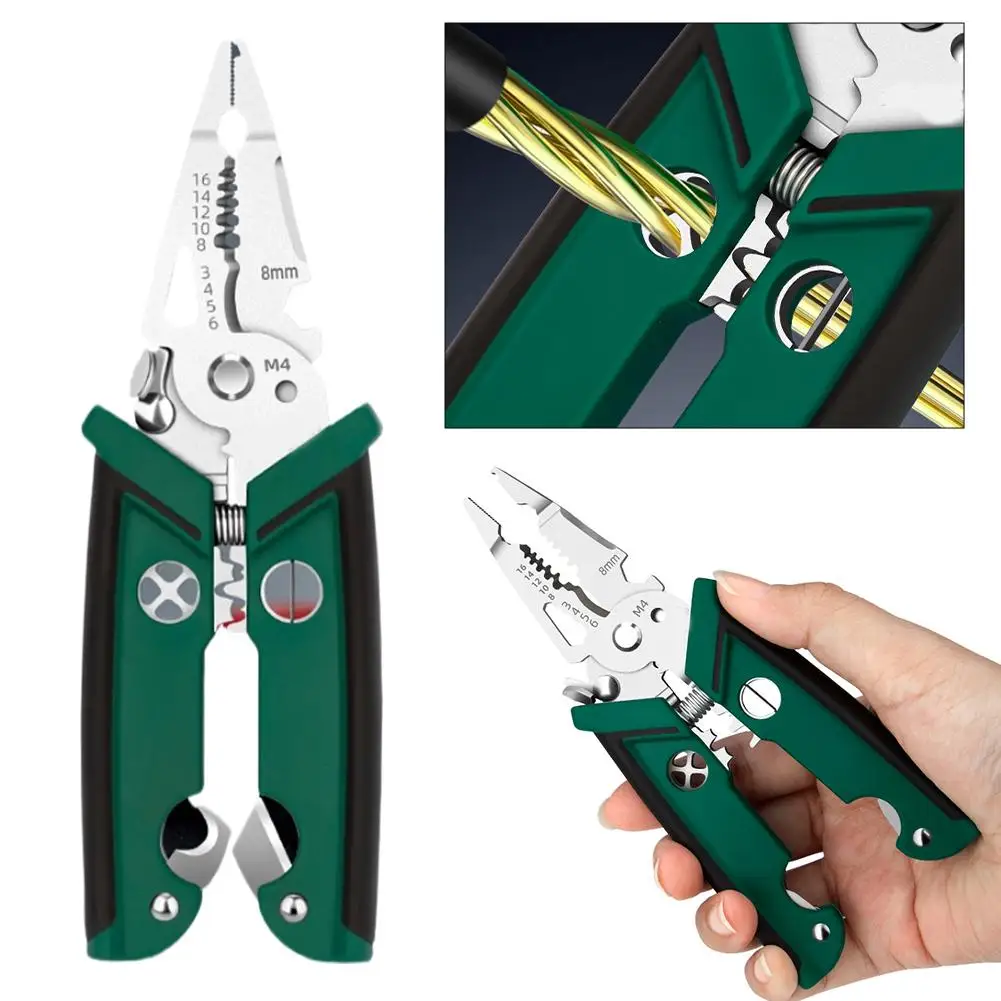 18 في 1 متعددة الأغراض سلك متجرد كهربائي Crimpe كماشة مزدوجة شفرة سلك متجرد كماشة أداة اليد المهنية #6