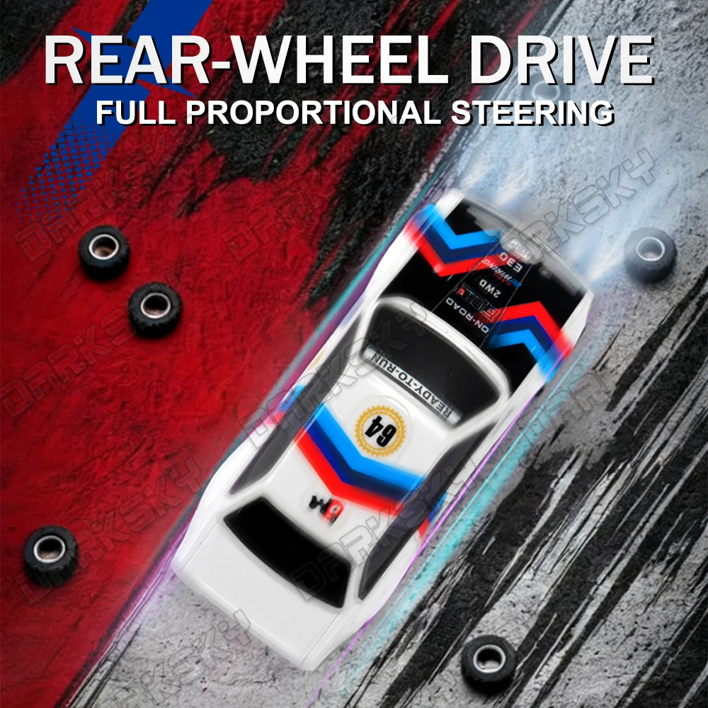 1/64 RTR Mini RC TinyGear RC voiture télécommandée Simulation de bureau arrière entraînement plat voiture de sport voiture de course jouet