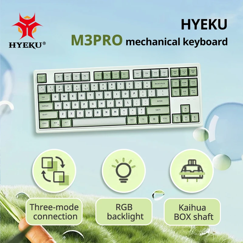 Hyeku M3 Hot Swap Mechanical Keyboard Wired Gaming Keyboard Custom Gasket Structure White Backlight 87keys