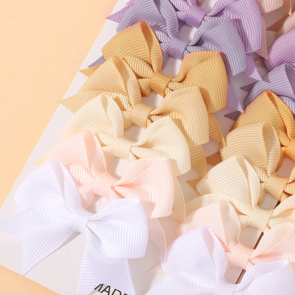 

24pcs/Set Mini Hair Bows Clips for Baby Girls Cute Grosgrain Ribbon Bowbot Pigtail Hairgrip Kids Hair Accessories Gift Set