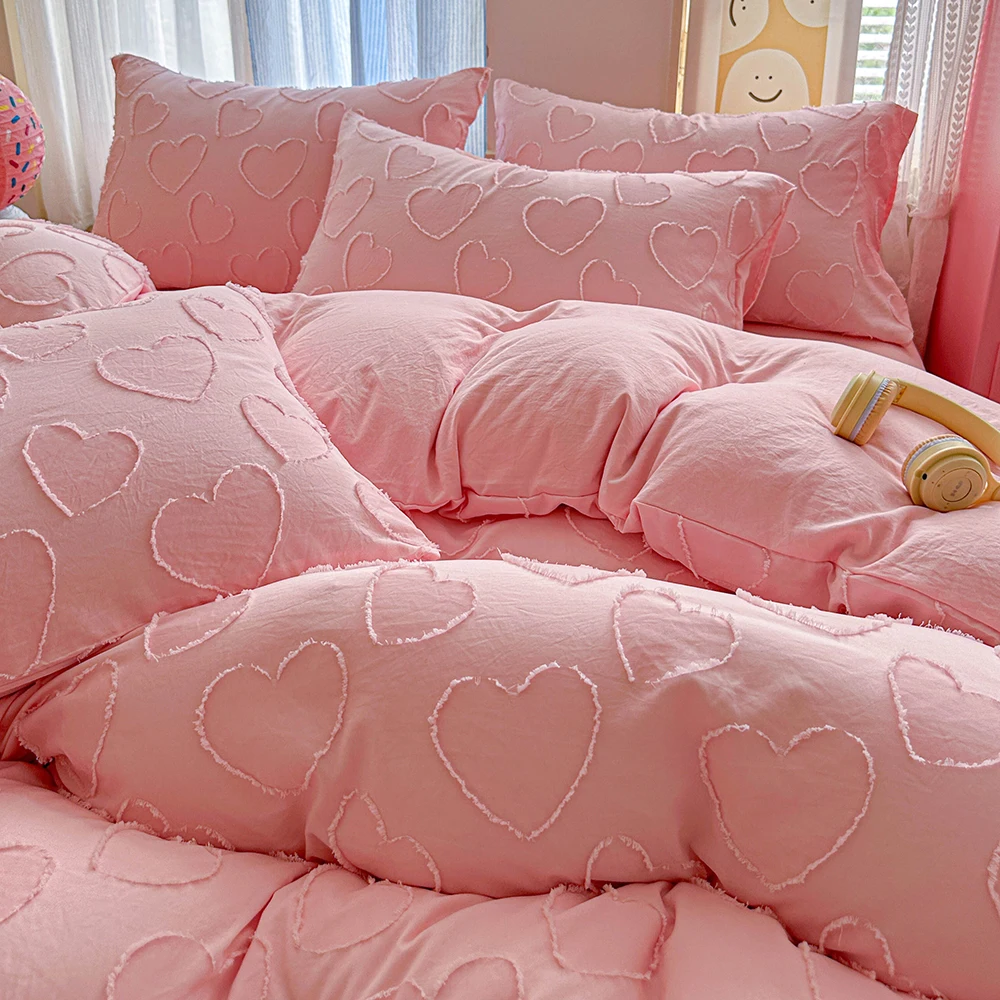 Duvet Cover Bedding Set Twin Full Queen King Size 135x200 Nordic Quilt Cover 240x220 Double Single Heart Bed Linen 200x200 view 5