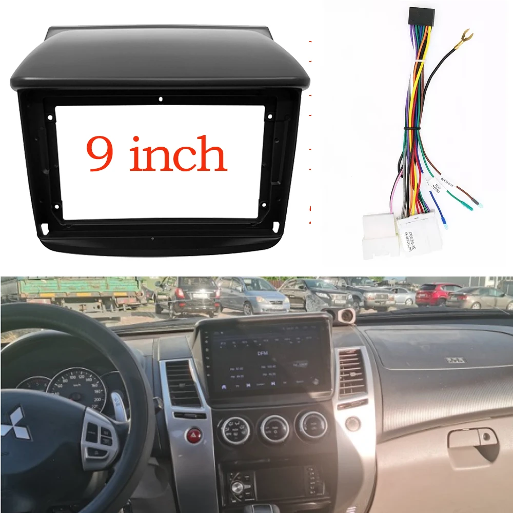 9 Inch For MITSUBISHI Pajero Sport L200 Triton 2008-2016 Car Radio 2 Din Panel GPS MP5 Stereo Android Player Fascia Dash Frame