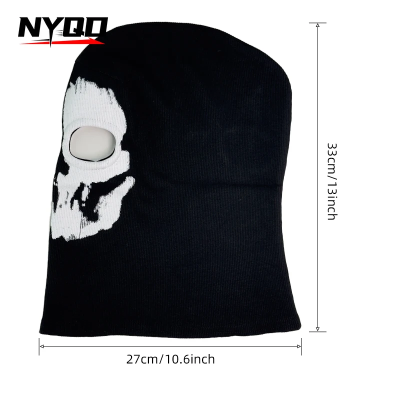 Motorcycle Balaclava Full Face Mask Skull Print Motorbike Full Face Mask Windproof Skiing Head Neck Warmer Bicycle Helmet Liner view 6
