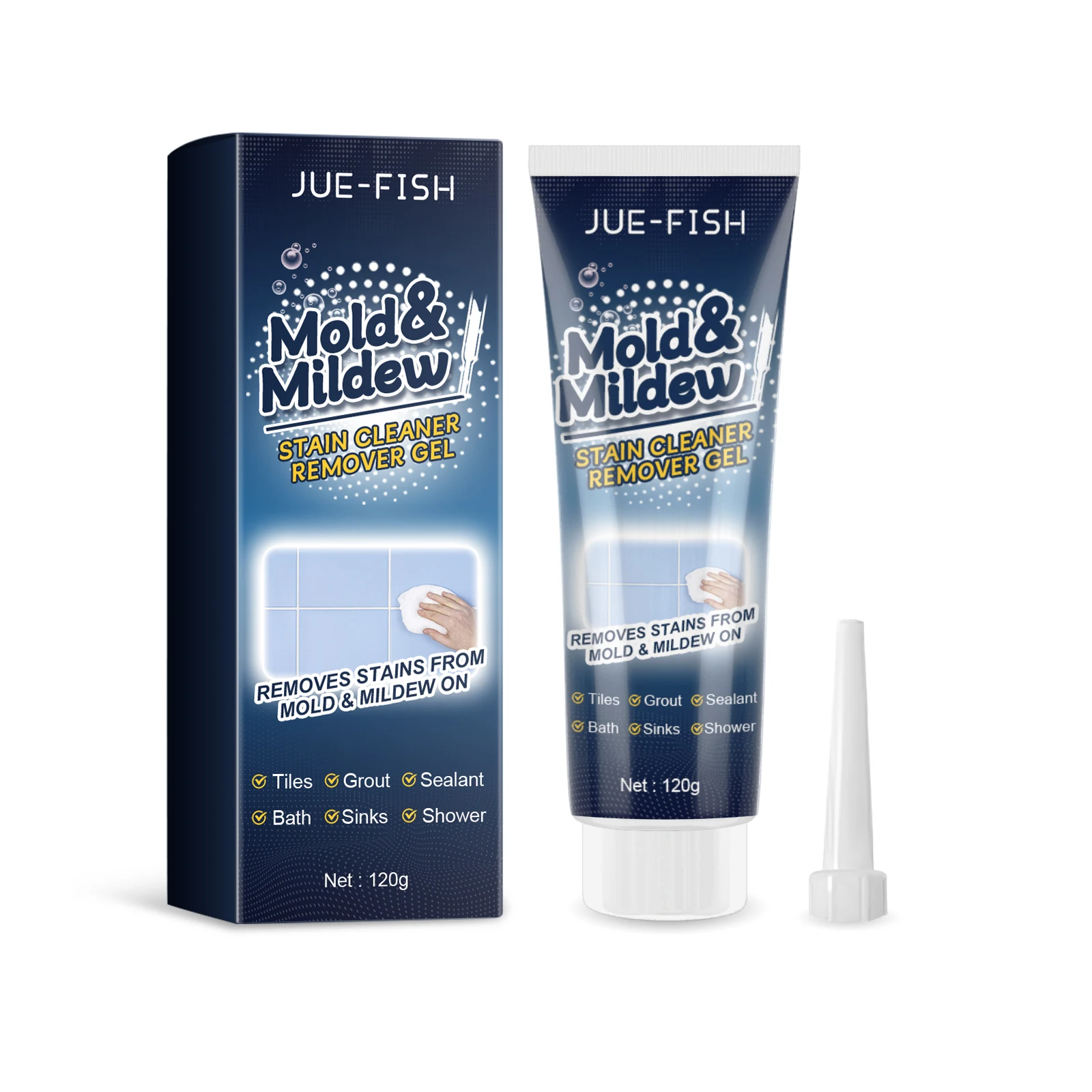 منظف بقع العفن من Jue-Fish يزيل رائحة القالب بشكل فعال ويمنع عدوى الفطريات صديق للبيئة مزيل قوالب الحائط جل التنظيف ﻿