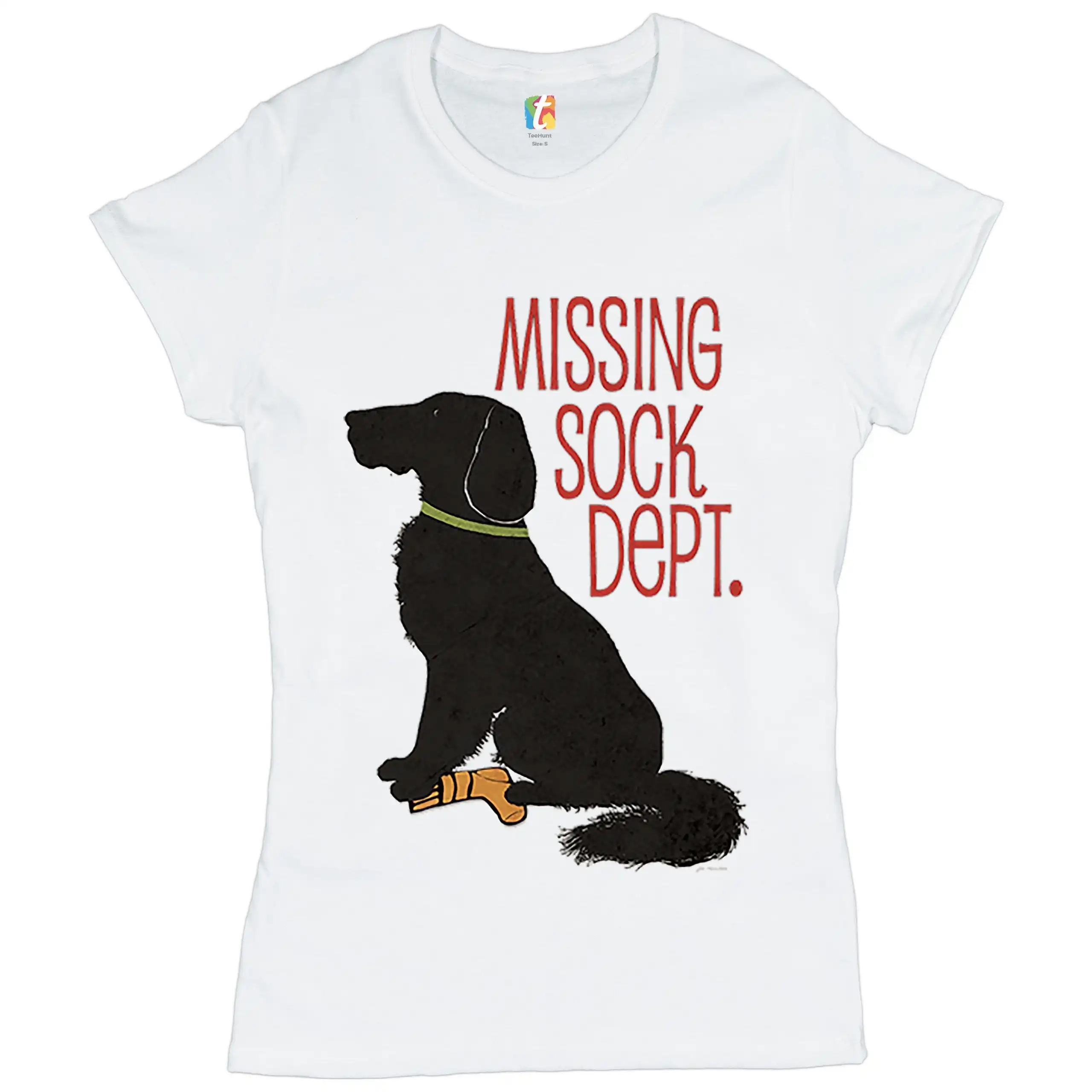 Missing Sock Dept T Shirt Funny Flat Coated Retriever I love My Dog Pet Owner Animal Lover for Lovers Adopt Women's