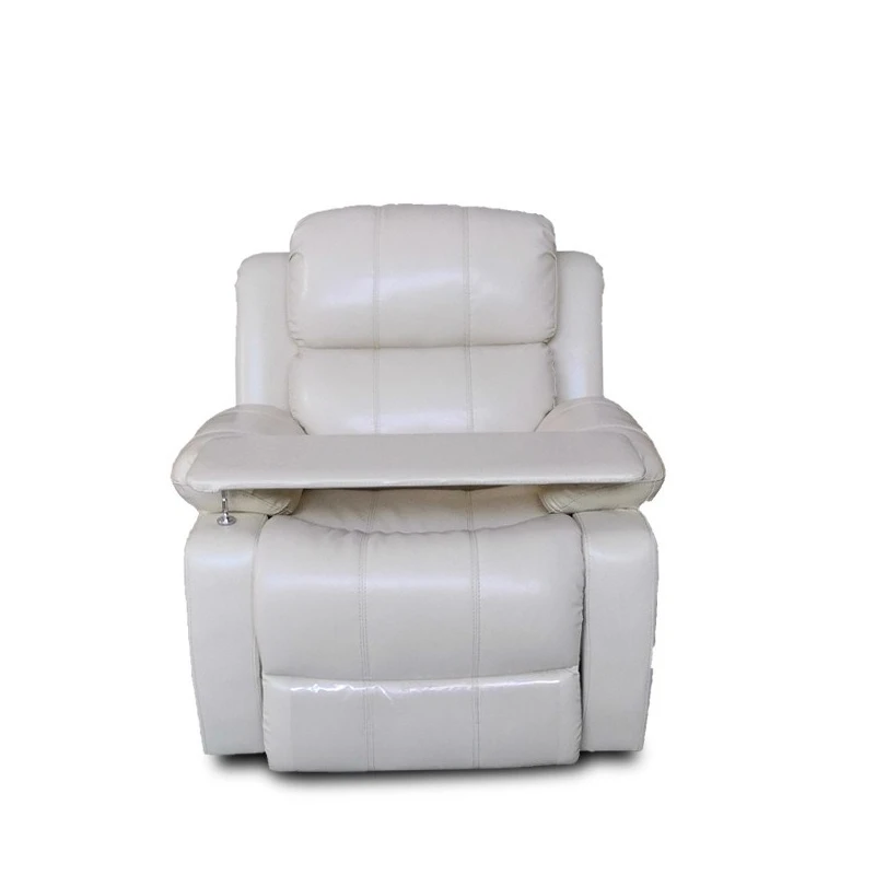 

Flat reclining leisure beauty sofa, simple single leather functional sofa