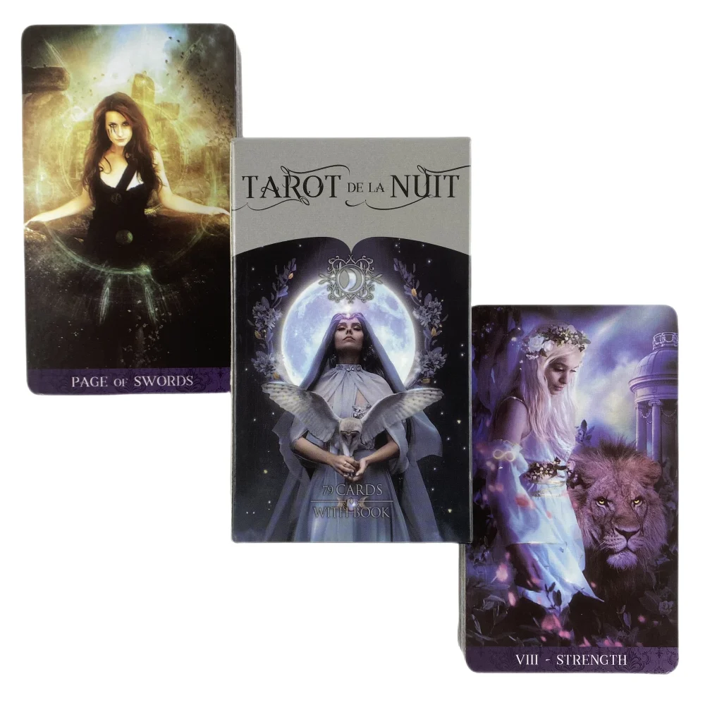 Tarot De La Nuit Pełna angielska wersja PDF Przewodnik Rodzinna gra planszowa Karty tarasowe Oracle