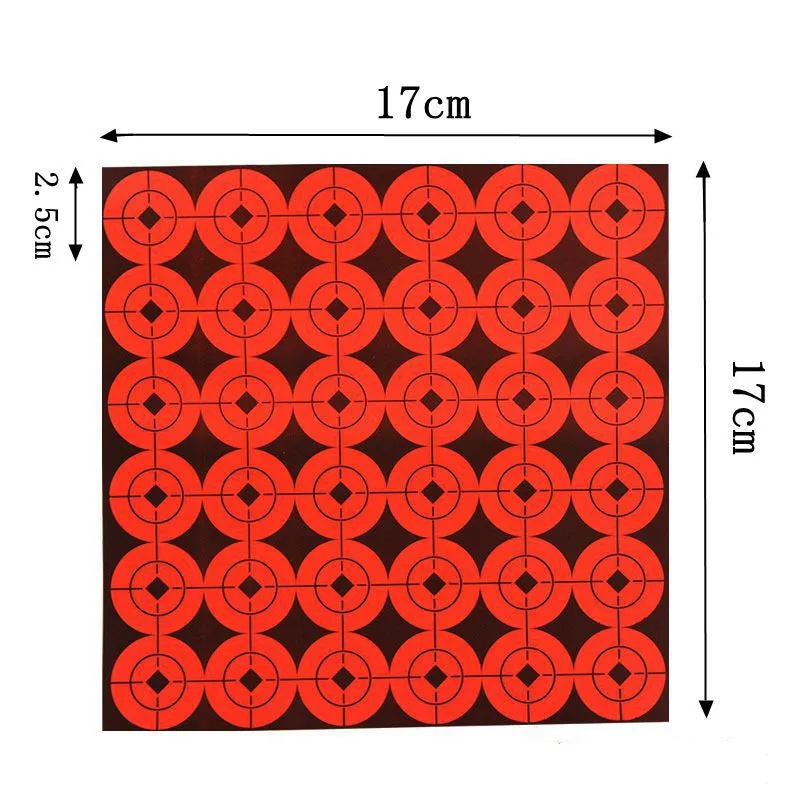 Autocollants en papier Bullseye orange néon pour l'entraînement au tir, accessoires de compétition de chasse, cible, 360 cm, 2.5 pièces