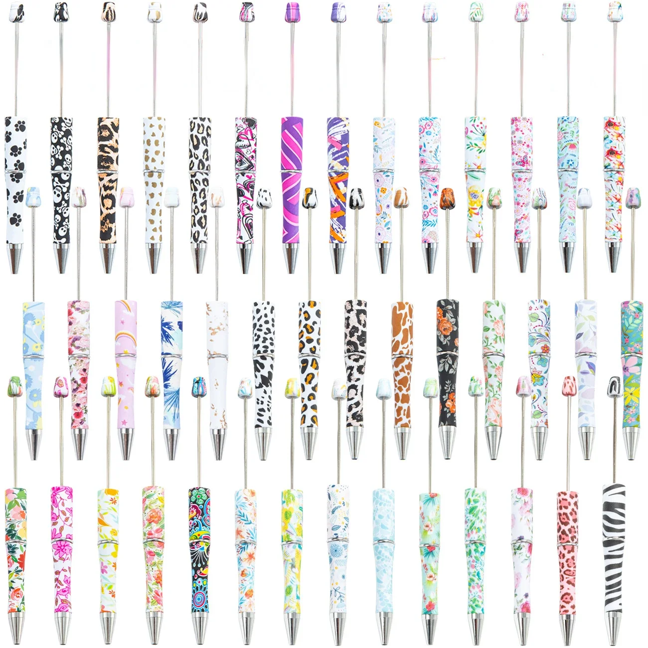 20pcs DIY Beaded Gift Ballpoint Pens Plastic Bead Pen Handmade DIY Beaded Ballpoint Pen Wedding Birthday Party Freebies