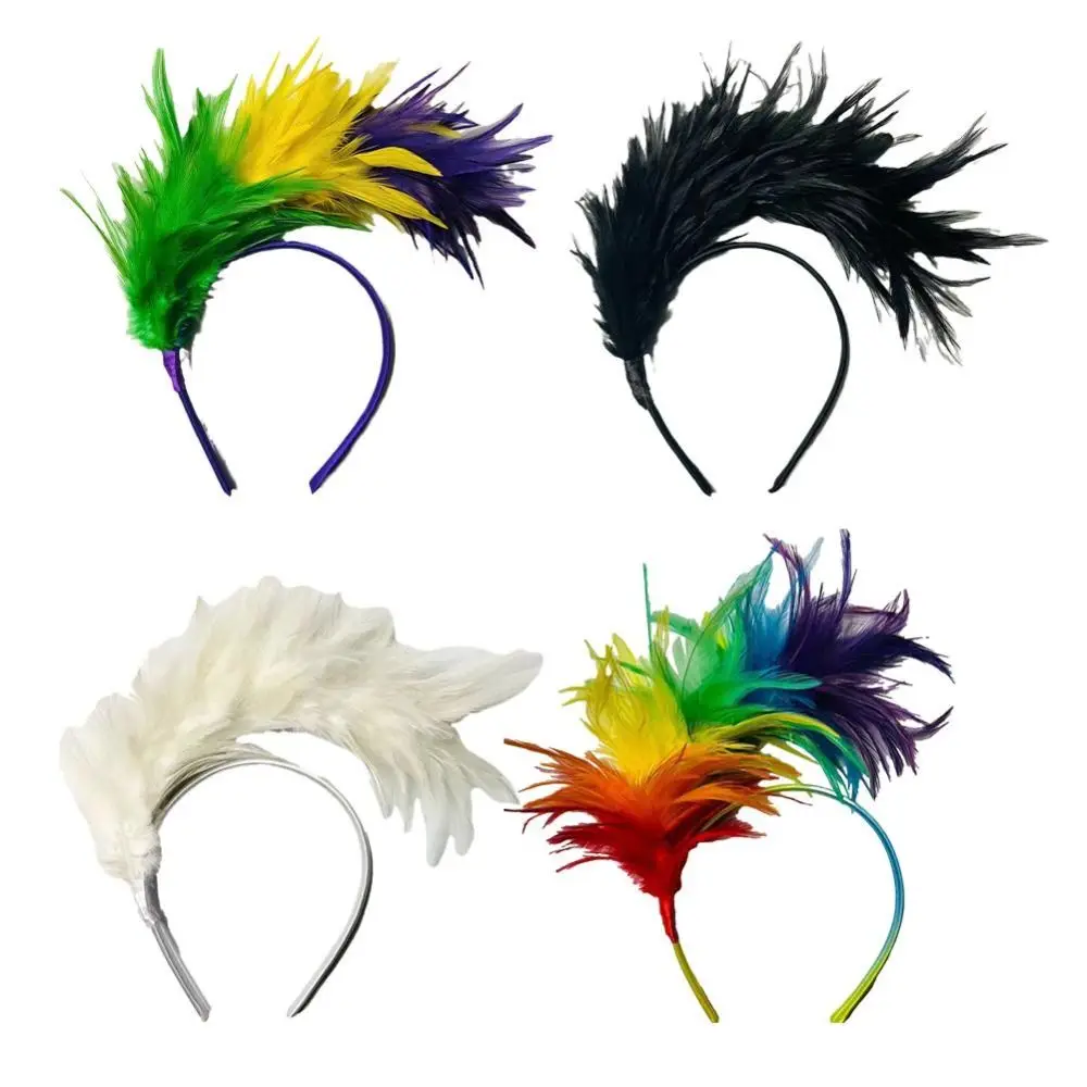 

Модный карнавальный ободок для волос с перьями, красивая разноцветная повязка на голову, легкие повязки для волос для фестивалей