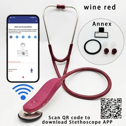 Estetoscópio sem fio médico Bluetooth Digital, Eletrônico Inteligente, App, Novo