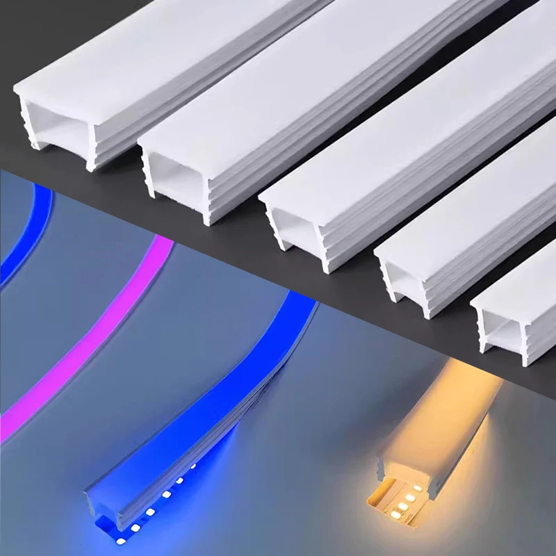 Recessed Flexible Neon Rope Tube Led Channel for RGB WS2811 LED Light Strip Indoor Ceiling Wall Decor Silicone Neon Tape Lights