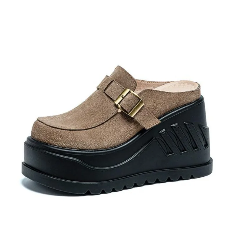 

Женские тапочки на платформе, модная обувь на плоской подошве с открытой пяткой, весенняя повседневная прогулочная женская обувь, дизайнерский тренд 2024, бренд Zapatos Mujer