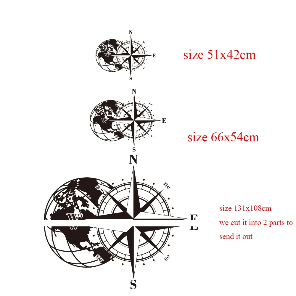 kompas globus naklejka globus ziemi przyczepa kempingowa wiatr róża mobilny dom konfigurowalny wiele rozmiarów kompas naklejka 3D52