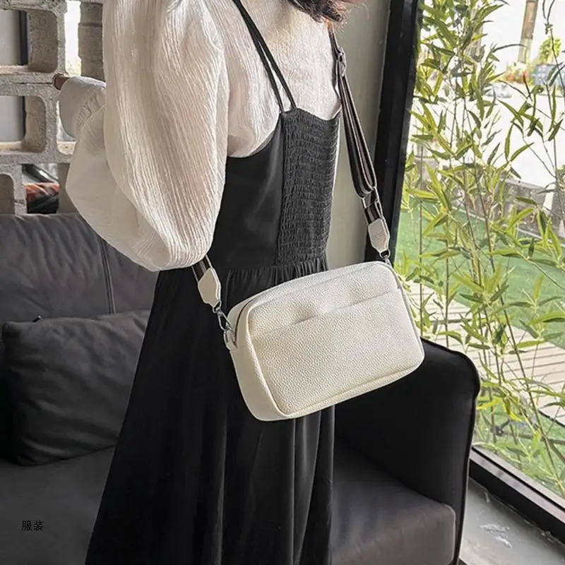 Bolso D0UD capacidad para niña, bolso mano cuero PU, bolso informal sencillo a