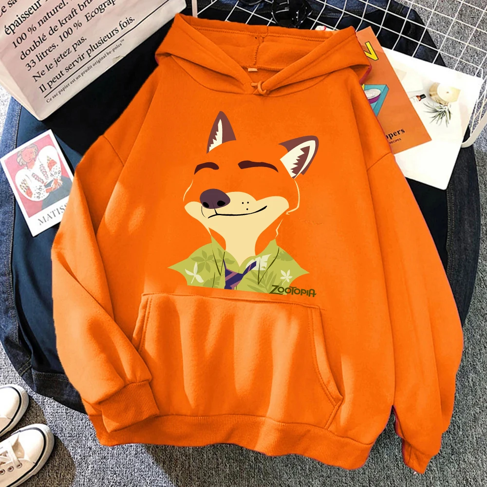 New 2D Printed Pattern Fun Zootopia Judith and Nick Men's and Women's Casual Hoodies Sports Fashion Top