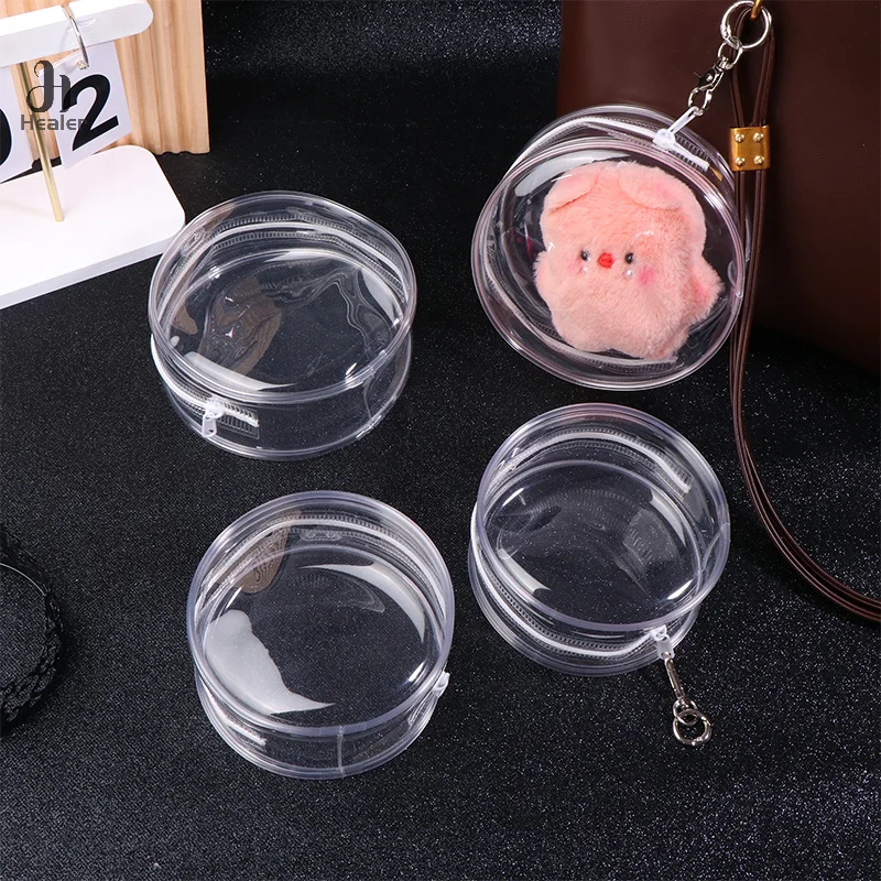 1/6 Doll Display Storage Bag Transparent Organizer Bag Portable Dust-Proof Case Round Doll Box Organization Earphone Bags