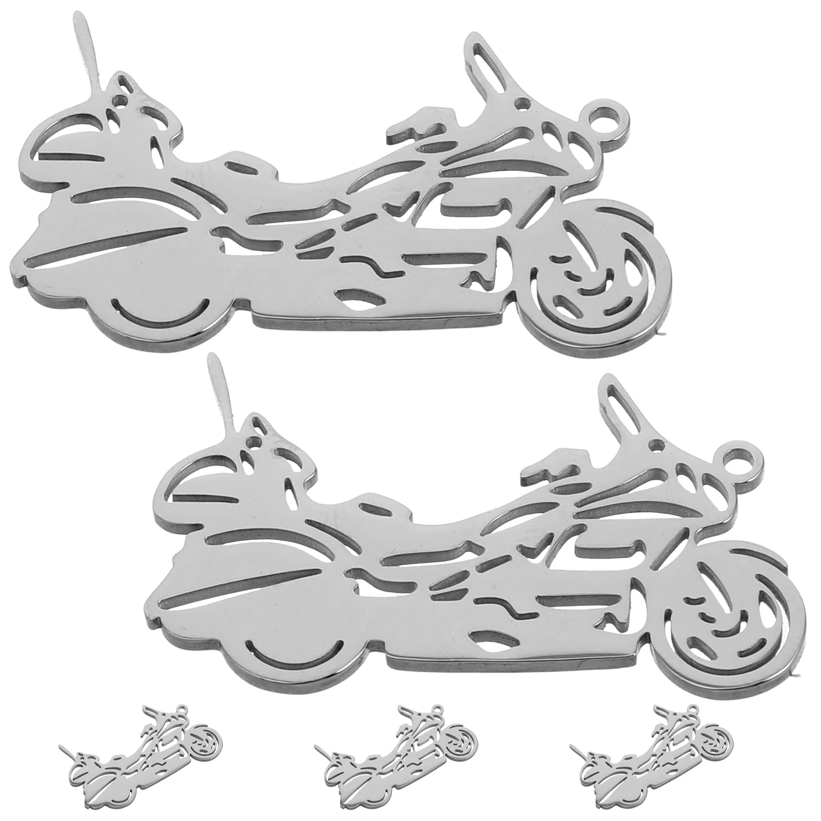 

5 Pcs 304 Stainless Steel Motorcycle Pendants Hollow Design Jewelry Craft Accessories Vintage Motorbike Charms Dirt Bike