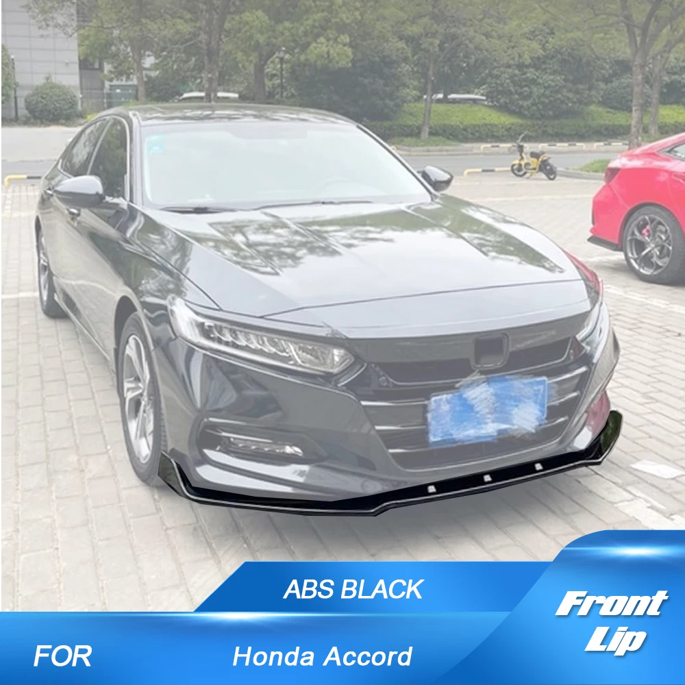 Car Front Spoiler for Honda Accord 2018-2020 Front Bumper Lip Splitter Air Dam Bumper Lip Spoiler Trim Protector ABS Gloss Black