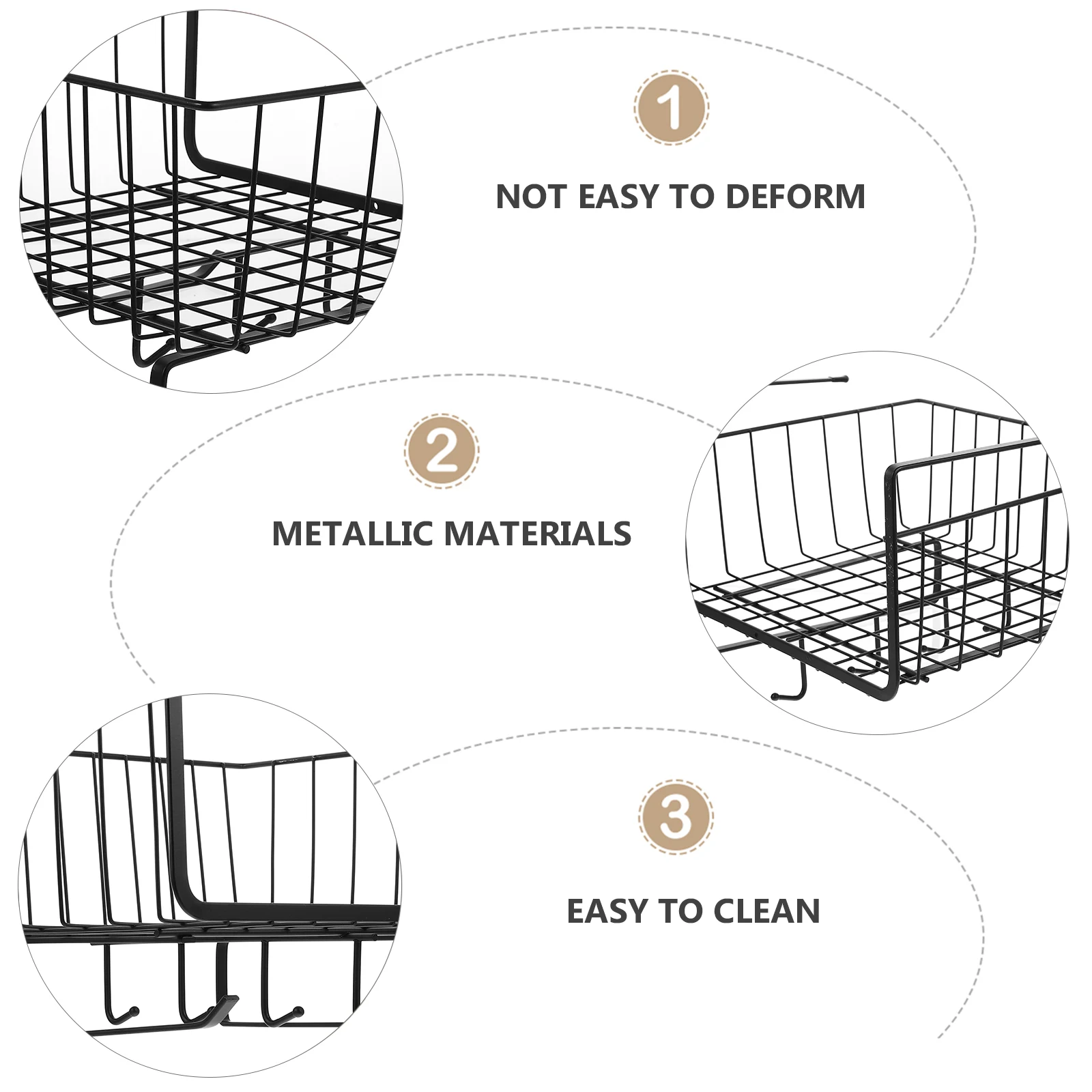 

Under Shelf Basket Household Kitchen Cupboard Hanging Organizer Storage Rack Carbon Steel No Drilling Space Saving