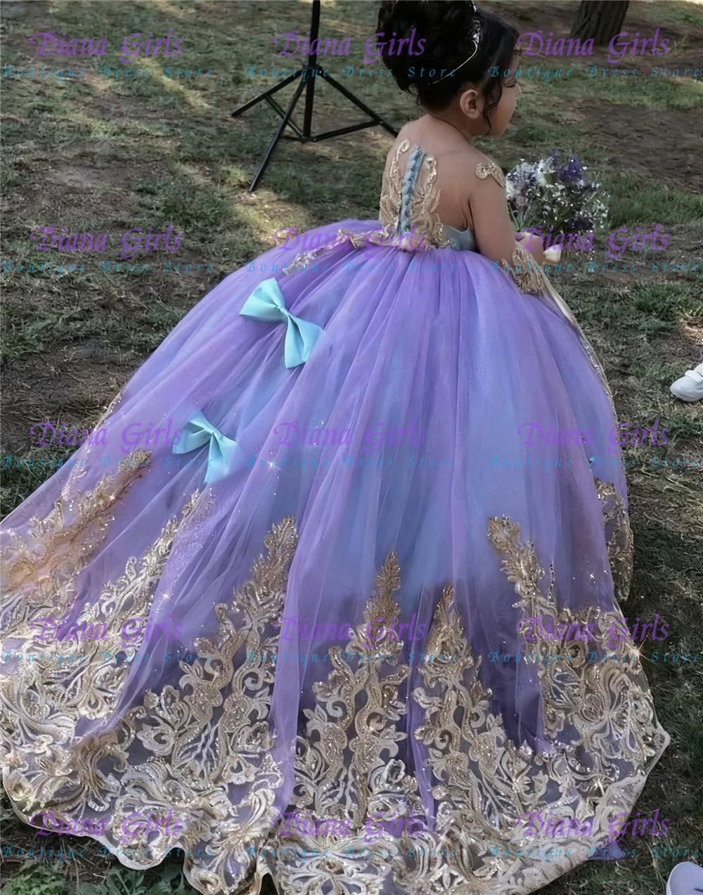 

Прекрасное синее тюлевое пышное платье с цветочным узором для девочек с качественными кружевными аппликациями и кристаллами, вечерние платья принцессы для свадебных платьев