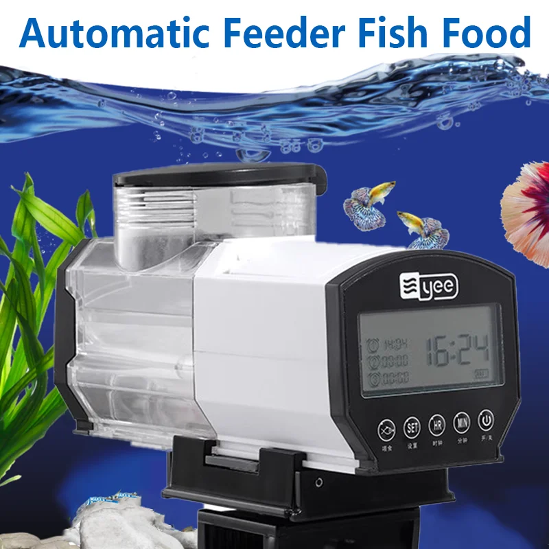

Automatic Fish Tank Feeder 550Ml Large Capacity Aquarium Goldfish Intelligent Timed Feeders Aquariums Digital Display Feeders