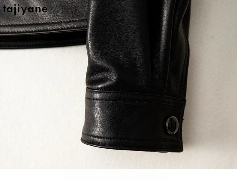 Tajiyane Genuine Leather Jacket Women 2023 Casual 100% Real Sheepskin Coat Hooded Black Streetwear Jaqueta De Couro Feminina