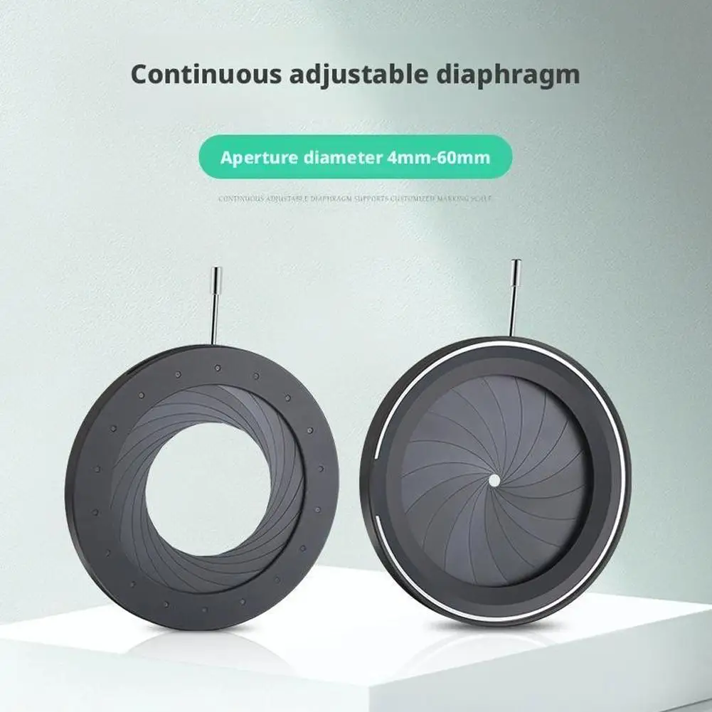 Adjustable Mechanical Aperture 4-60mm Optical Iris Microscope Laser Condenser Camera Adapter Accessories