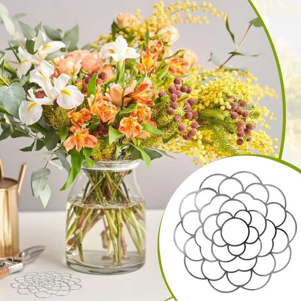 

Floral Grid Vase Insert Stainless Steel Floral Grid Organizer for Vases Bouquets Dining Table Decoration for Flower Frog Wire