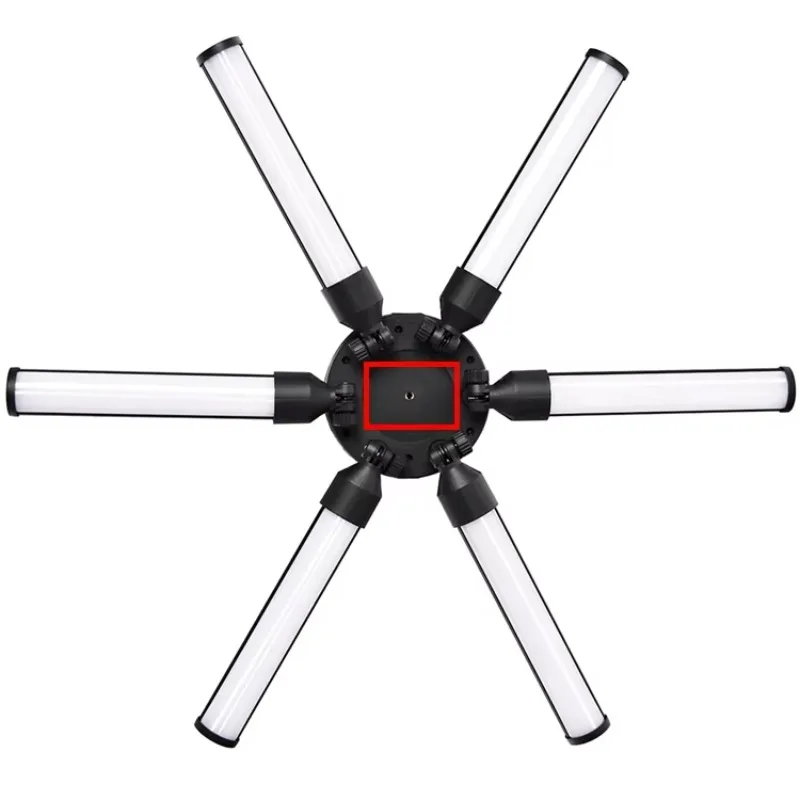3200-5600K Star Light Lamp 6 Tubes Led Ring Light with Tripod for Camera Phone Video