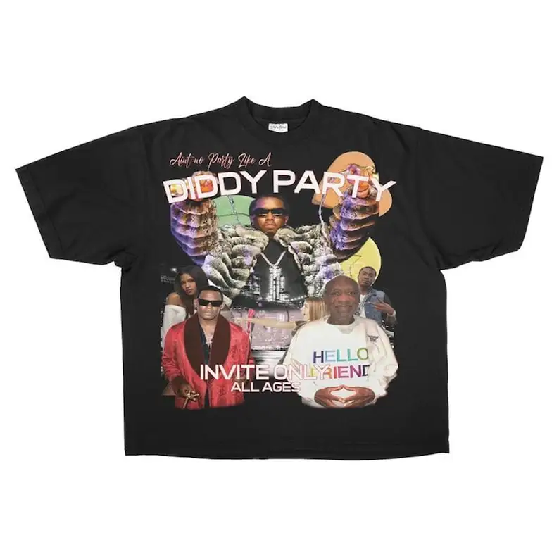 Aint No Party Like A Diddy Party T Shirt Retro Vintage Y2k Aesthetic, Sean Diddy Combs T-shirt, P Diddy Goes to Prison Funny Mem