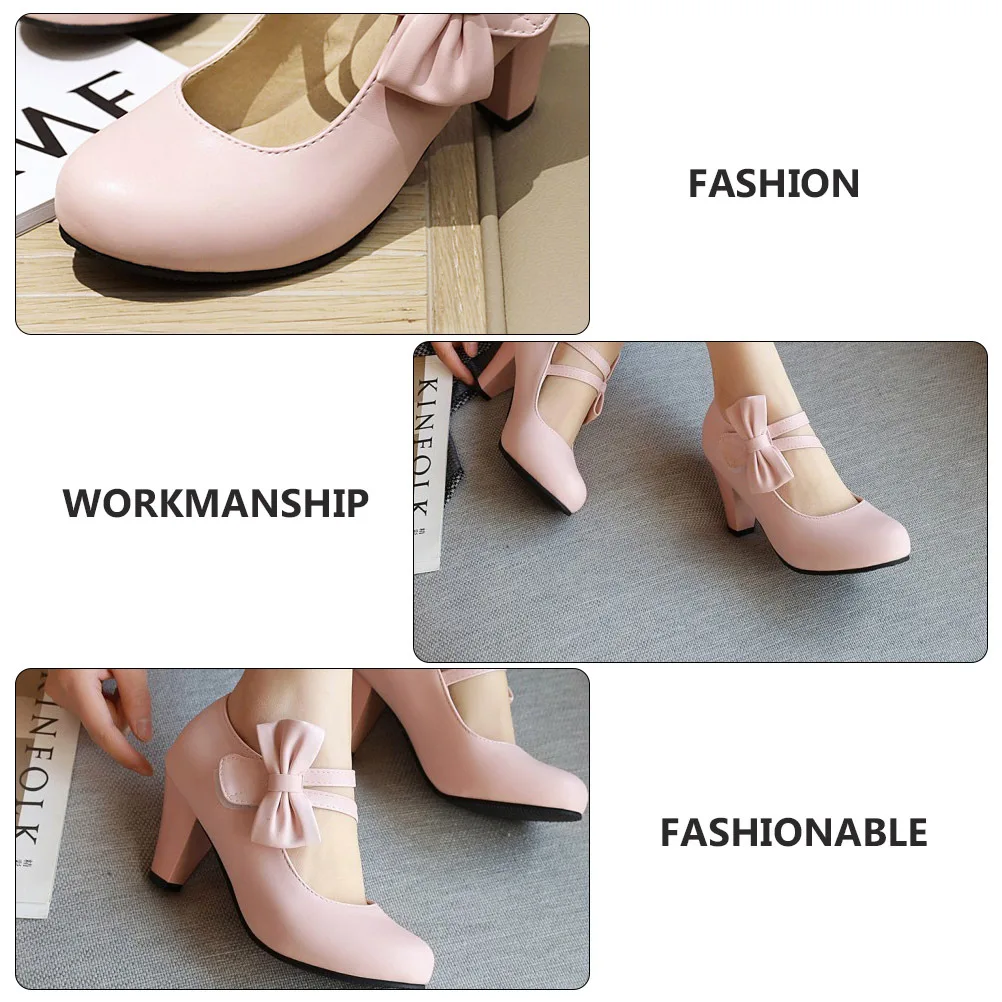 

Женская обувь на массивном каблуке с бантом-бабочкой, стильная элегантная модная стильная женская обувь для вечеринок на высоком каблуке