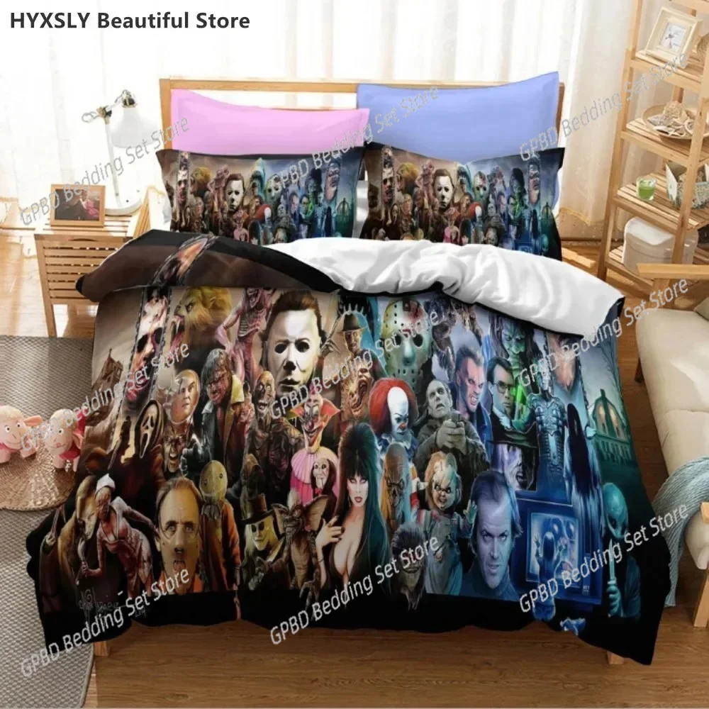 

Cult of Chucky Horror Movie 3D Bedding Set Duvet Cover Pillowcases Single Twin Full Queen King Size Home Decor Quilt Boys Gift