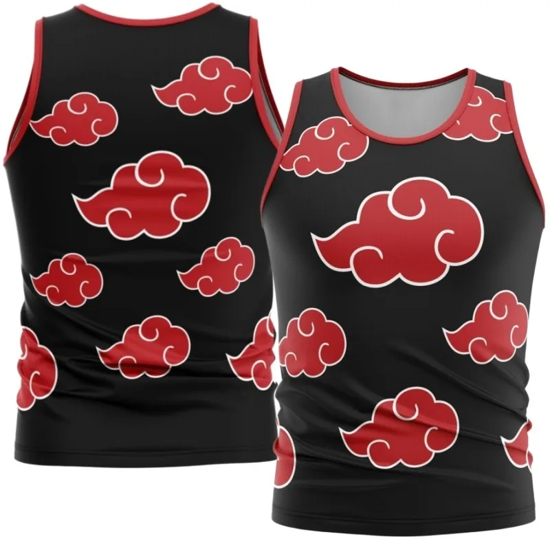 Nuevo Chaleco Deportivo Naruto Akatsuki Crimson Cloud Totem Element 2026, Camiseta sin Mangas Transpirable Unisex para Verano