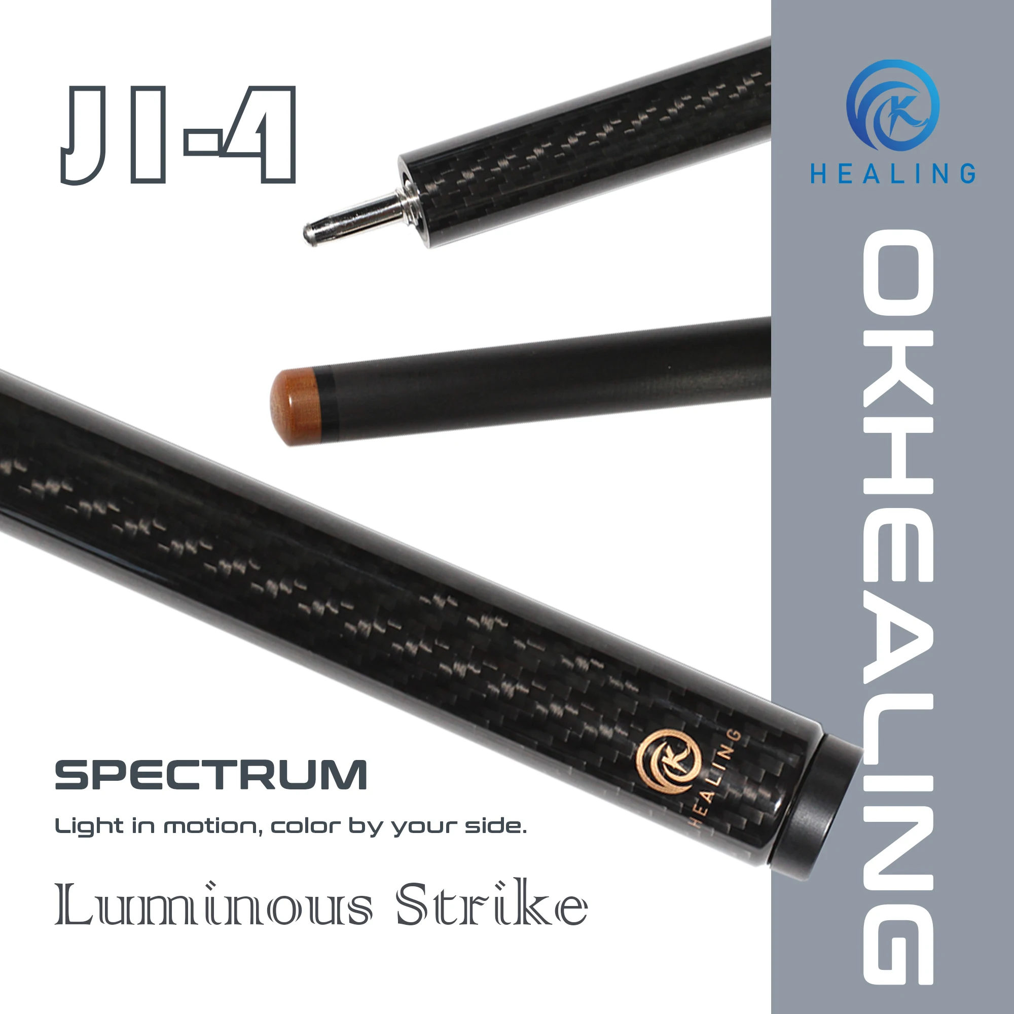 13.8mm Carbon Fiber Jump Stick with Hard Tip, 124cm/48.8in Professional Break Shot Shaft, Quick Connect Joint System, Ultra-Lightweight Solid Construction, Superior Impact Resistance for Fast Lifting, Exquisite Streamlined Design, Ideal Professional Train