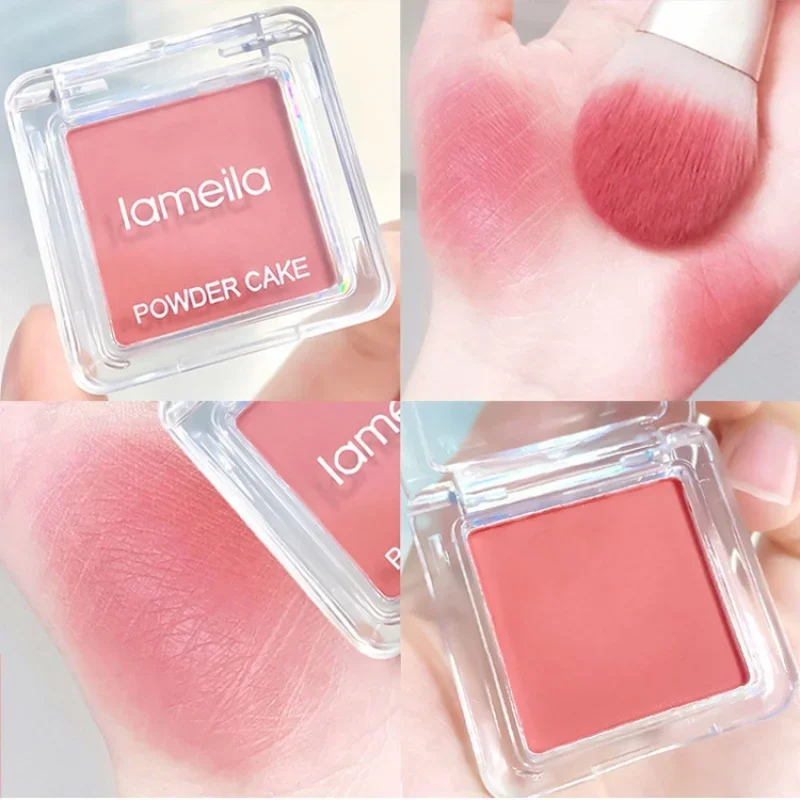Face Blusher Matte Natural Cheek Tint Brighten Face กันน้ํา Face Contouring เครื่องสําอางค์ Blush Powder นุ่มแต่งหน้าหญิง 1 ชิ้น