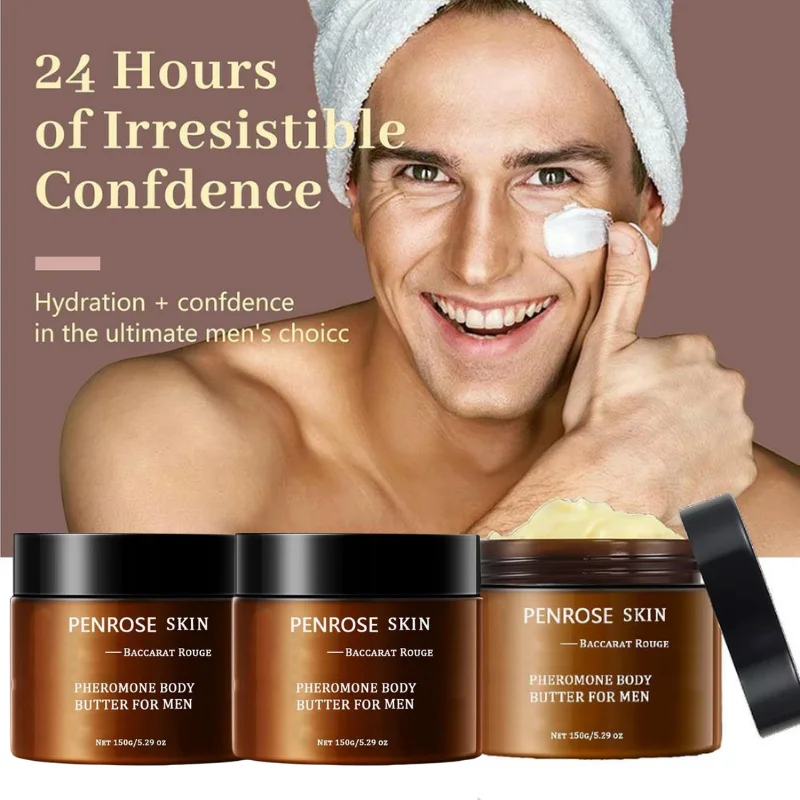 PENROSE SKIN Pheromone Body Butter For Men Deep Hydrating Smooth Skin Care Cream Long Lasting Fragrance Skin Moisturizer