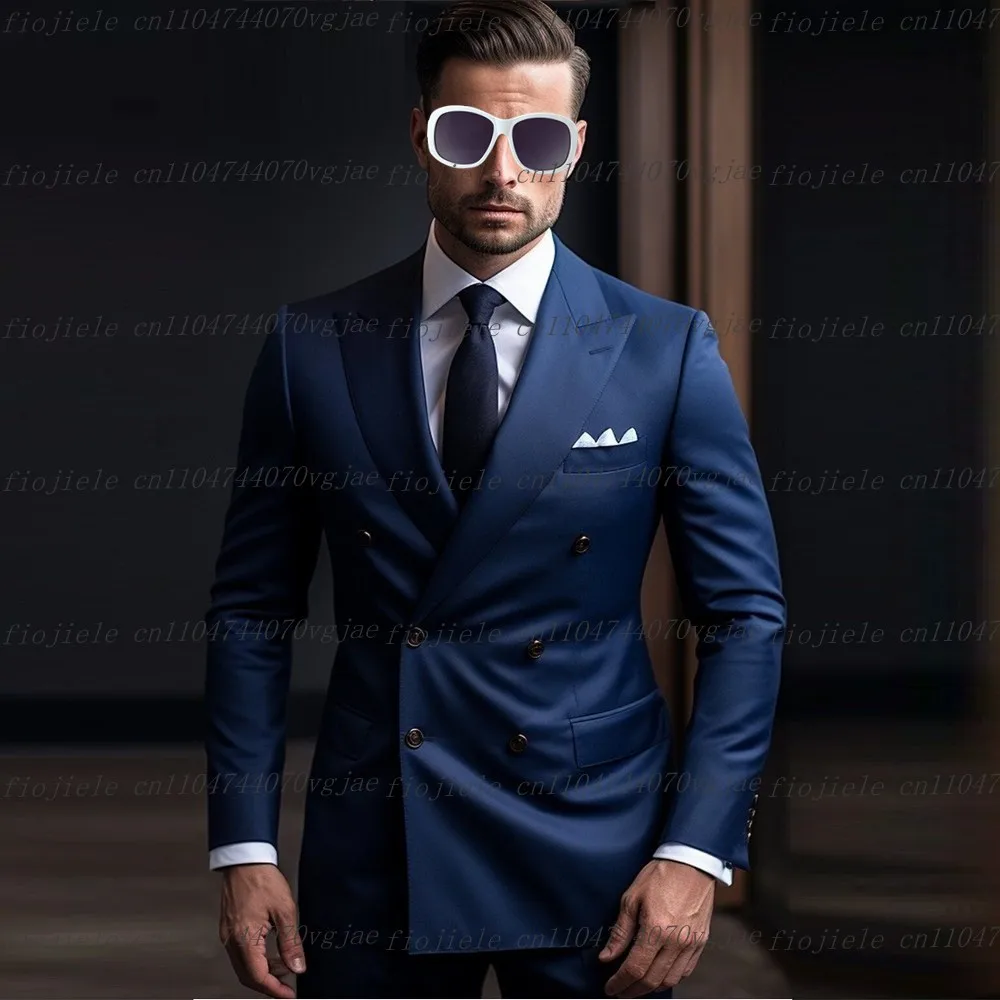 

Customize Navy Blue Men Suit Formal Occasion Wedding Party Groom Groomsman Business Prom Male Tuxedos 2 Piece Set Jacket Pants