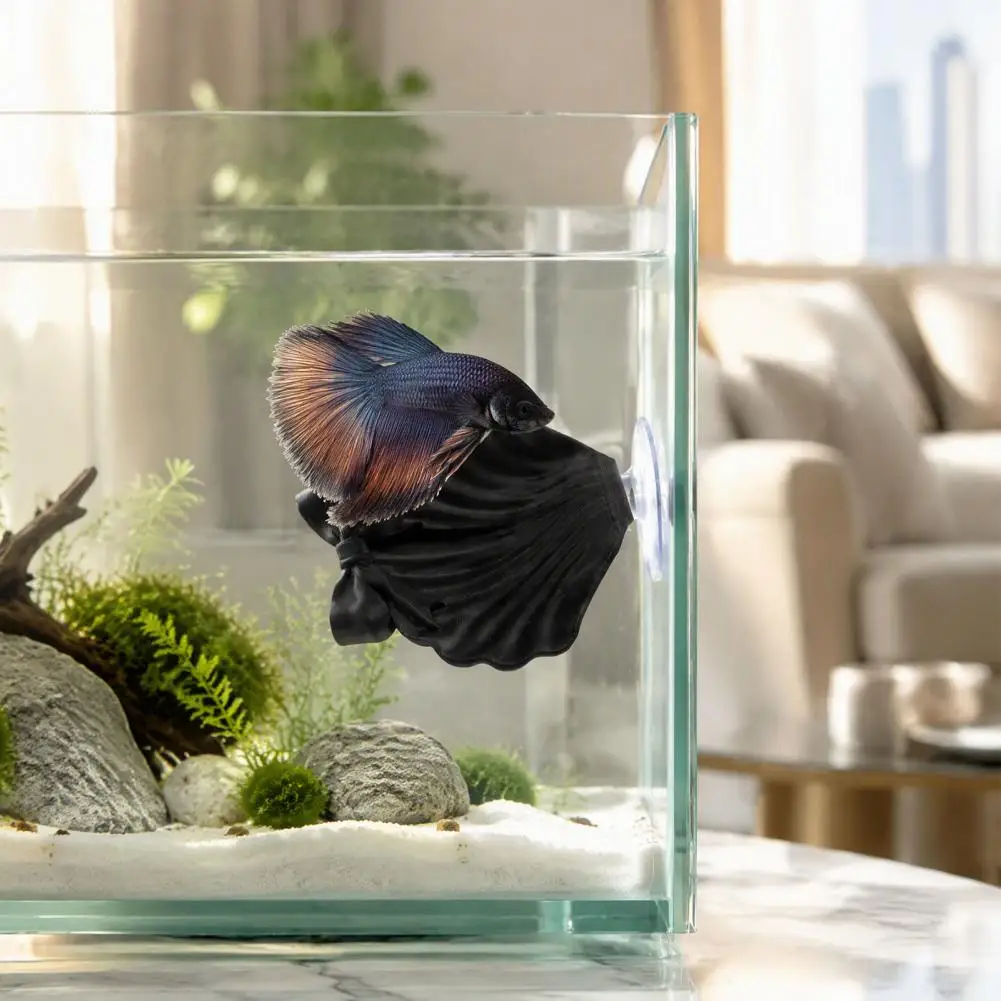 Fish Bubble Nest Bed Betta Fish Hammock Shell with Strong Suction Cup Natural Bed Bubble Nest Decorative for Bettas for Tank