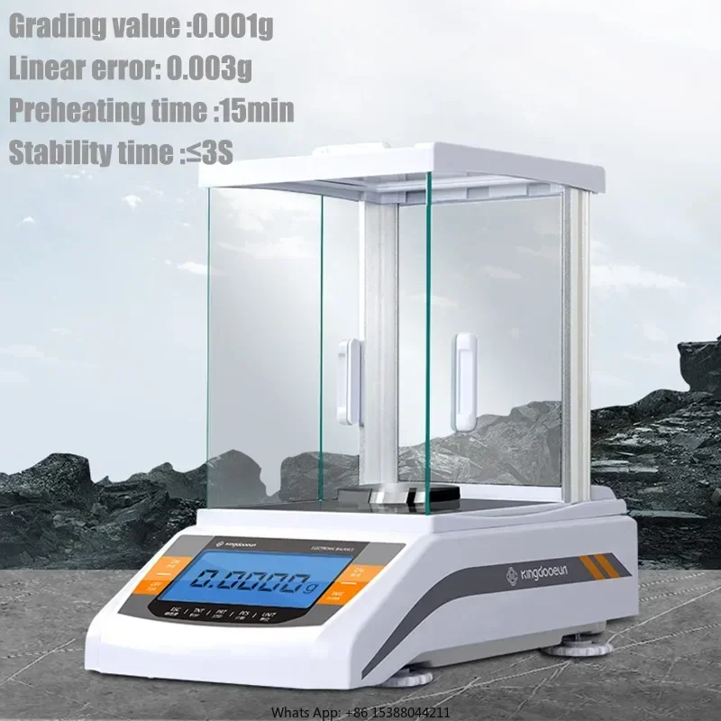 Laboratory Analytical Balance Scale 0.1mg/0.0001g Digital Scale Electronic Balance 220g With Windshield And Calibration Weight