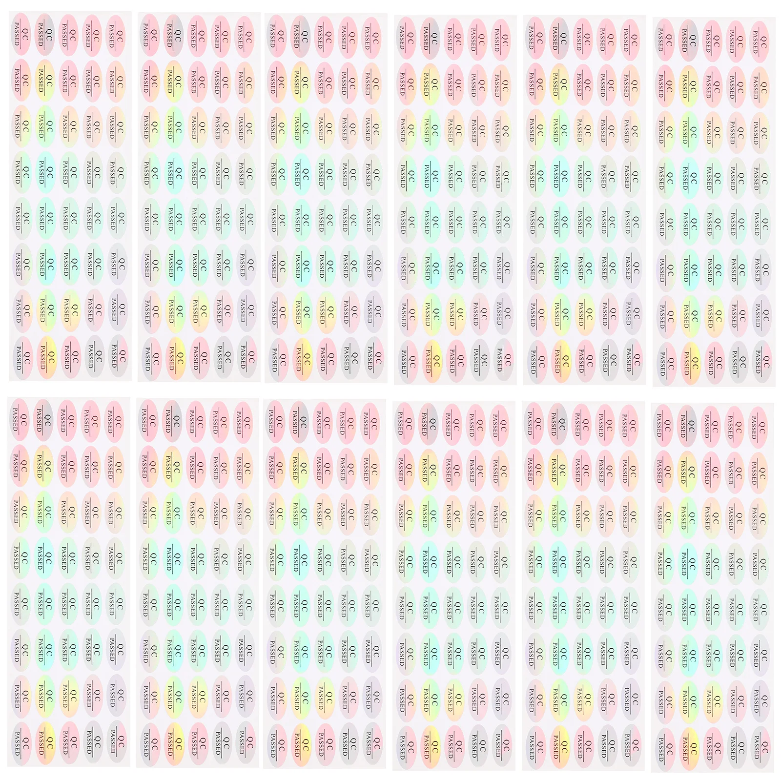 

500 шт. яркие цветные этикетки Qc, долговечные клейкие наклейки для управления инвентарями и транспортировочными бирками