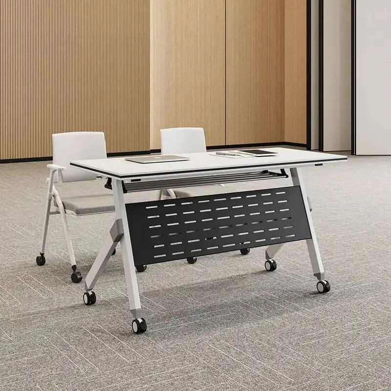 Conference Foldable Table - Modular Interlocking Training Table, Mobile Design, Suitable for Office Meetings, Space Saving