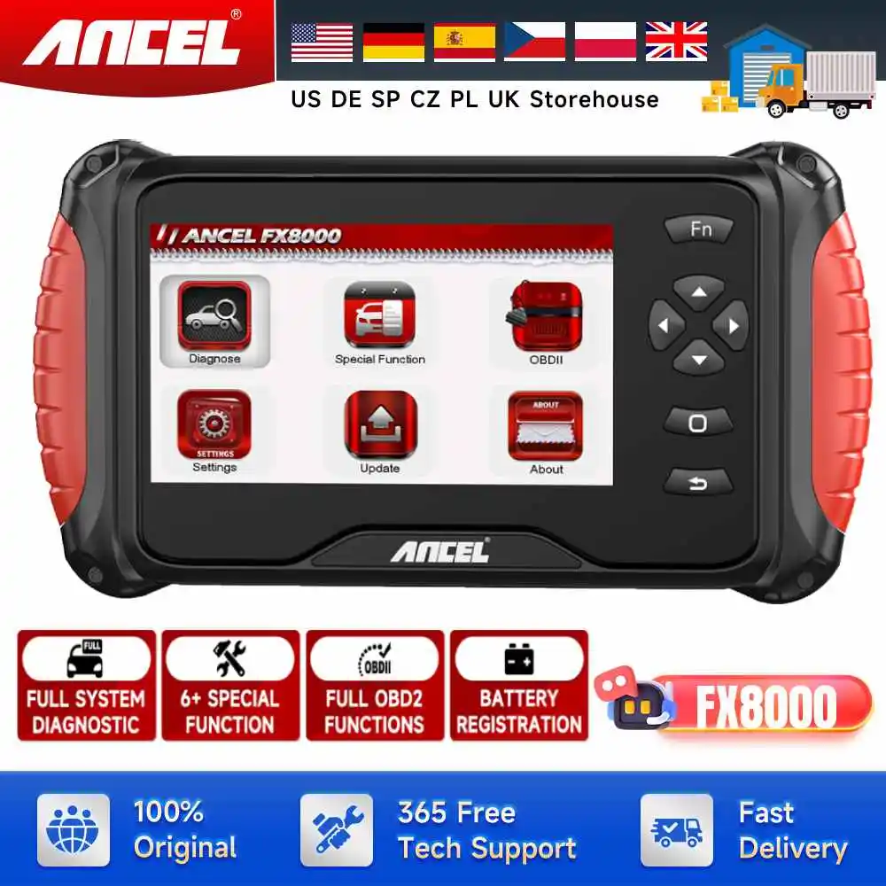 

ANCEL FX8000 OBD2 Full System Engine Code Reader ODB Automotoive Scanner Professional ABS Oil EPB BAT Reset Car Diagnostic Tools